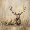 Regal Resting Golden Stag
